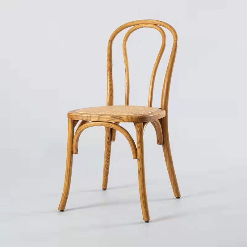 Factory Price Wholesale Classic Style Durable  bentwood Dining Chairs Stackable Rattan Seat Dining Room Chair