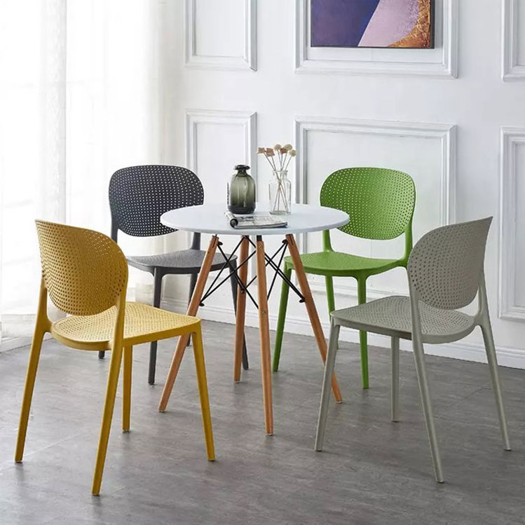 High Quality Modern Cheap Polypropylene Plastic Dining Chair Breathable Plastic Stacking Dining Restaurant Chair