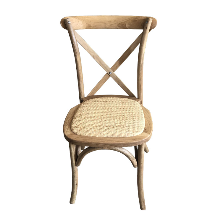 2022 Wholesale Stack Stackable Beech Oak Crossback Chair X Wedding Vineyard Dining Wood Cross Back Chair