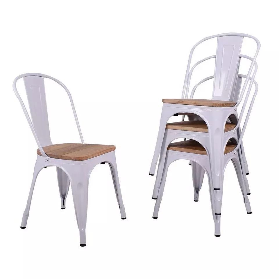 Wholesale Cheap Price Vintage Industrial Design Stackable Iron Chair Cafe Restaurant Durable Modern Tolix Dining Chair