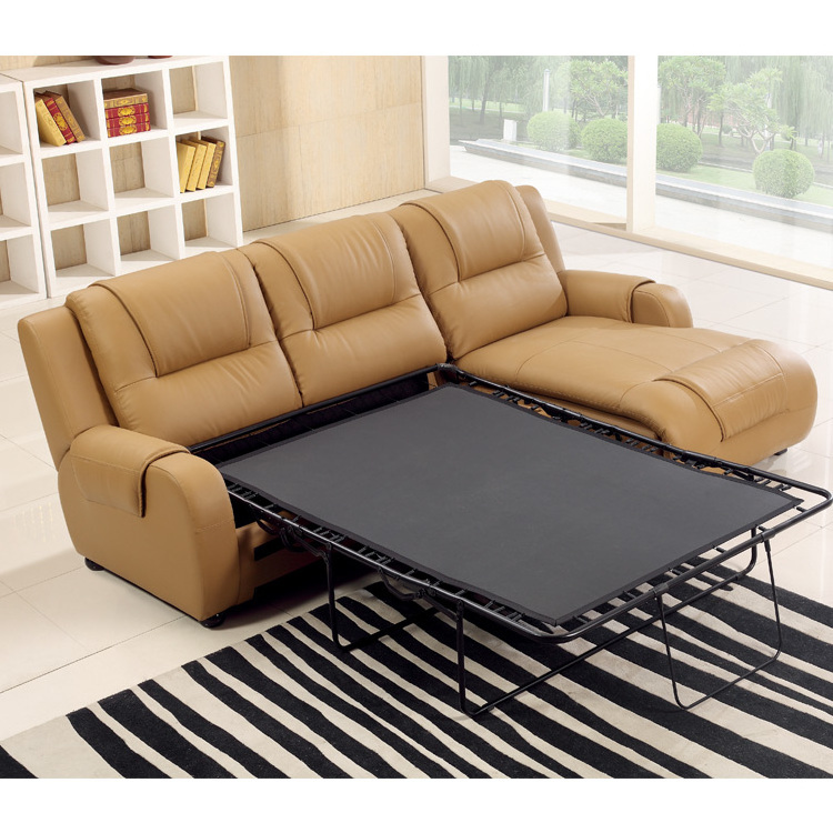 Modern Living Room Lazy Boy Recliner Sofa Cum Bed Transformer Metal Frame Sectional Leather Sofa Bed