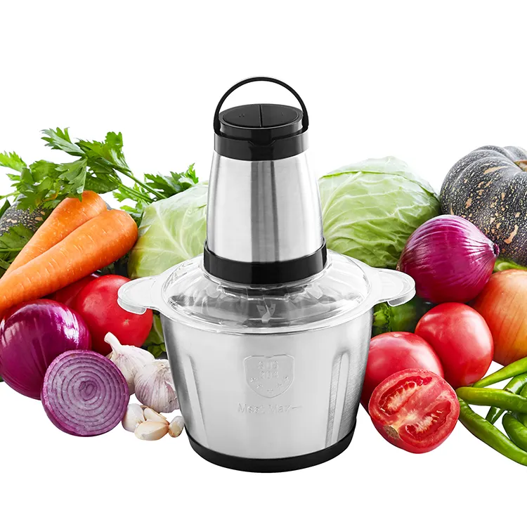 home kitchen small 2L 3L bowl cutter automatic food processor meat and vegetable chopper  stainless steel electric meat grinder