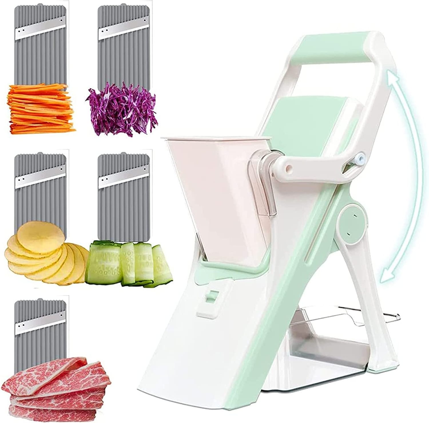 Multifunctional 3 in 1 Safe Use Manual Stainless Steel Chopper Vegetable Fruit Cutting And Slicing Machine Salad Cutter