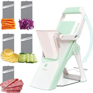 Multifunctional 3 in 1 Safe Use Manual Stainless Steel Chopper Vegetable Fruit Cutting And Slicing Machine Salad Cutter