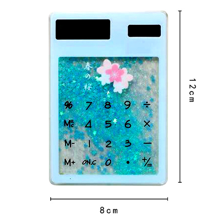 New fashion Color 8 Digit Lcd Display Mini Calculator Ultra Thin Slim Solar Power Credit Card Electronic Transparent Calculator