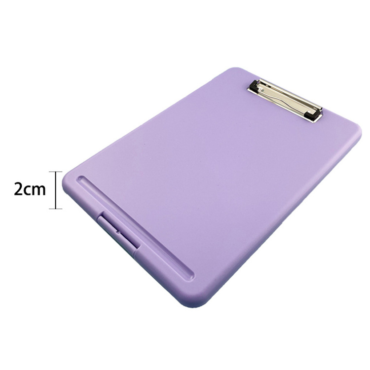 2023 Office And School Purple Portable A4 Durable Small Box Fancy Folding Cheap Customized storage clipboard file case