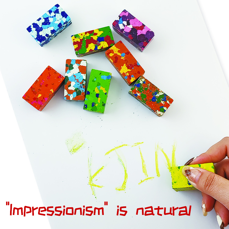 2023 Non Toxic Giant Square Mixed Color Crayon Blocks Creative Drawing Learning Wax Cube 3D Rainbow Wax Confetti Crayon For Kids