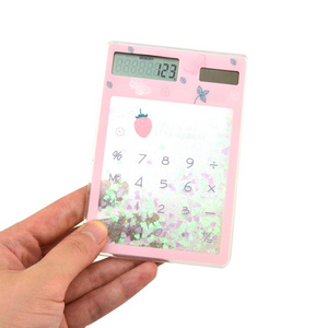 LOW MOQ Cheap Custom Children Colorful Calculator Mini Transparent Solar Calculator With Logo and Touch screen Keypad