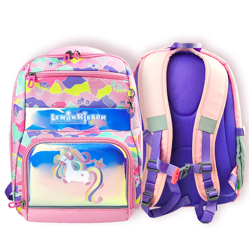 Cute Cartoon Pink camouflage practical multifunctional Tutorial Mochilas Canvas Bag kid School Backpack for girls