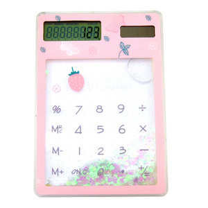 New design fashion School Supplies kawaii Transparent cute cartoon 8-digit calculator Solar energy mini Portable calculator