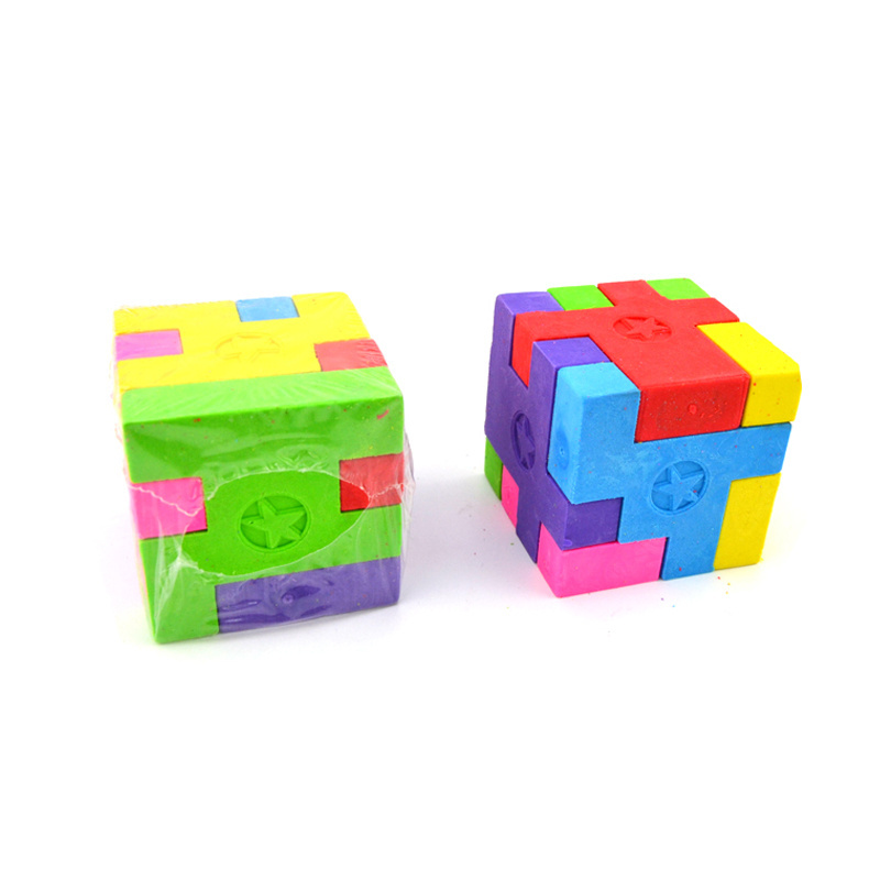 Wholesale NEW Puzzle Cube assemble eraser 3D Creative DIY Cube ball diamond shape eraser