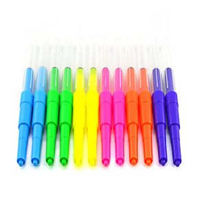 Promotional Non-toxic OEM Small felt bright color fluorescent ink water spray colorful blow pen for kids