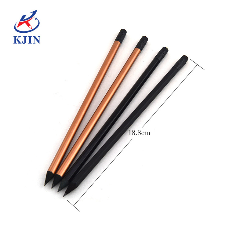 CA65 TRA Customized logo 7 inch HB black wood pencil with eraser school supplies pencil