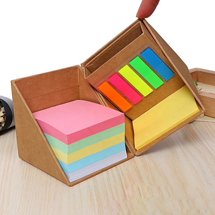 2023 Custom Logo Printing Eco recycled School & office Cube Sticky Notes Folding Memo Cube with memo pad