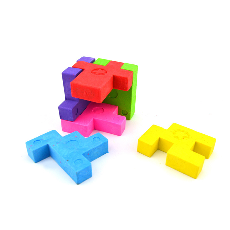 Wholesale NEW Puzzle Cube assemble eraser 3D Creative DIY Cube ball diamond shape eraser