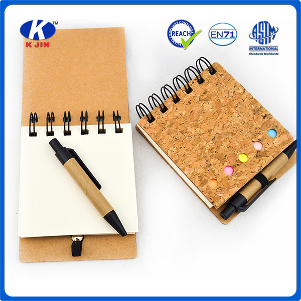 NEW Spiral Notebook Kraft Paper Cover Steno Pocket Notepad With Pen In Holder, Sticky Notes And Page Marker Index Tabs Flags