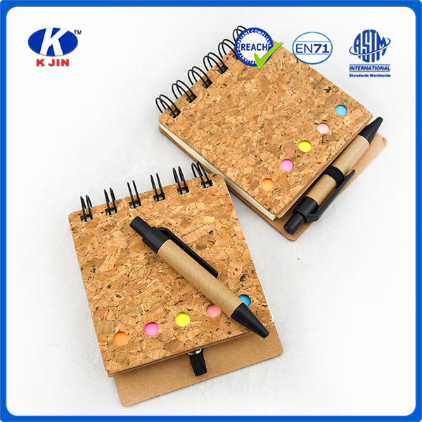 NEW Spiral Notebook Kraft Paper Cover Steno Pocket Notepad With Pen In Holder, Sticky Notes And Page Marker Index Tabs Flags