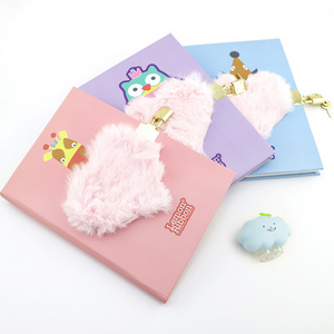 Cute Plush Lion Diary Writing Journal Daily Notebook with Lock and Keys Plush Rainbow Secret Girl Diary School Office Supplies