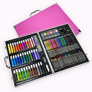 150 Piece Deluxe Aluminium Alloy Box School Water Color Art Drawing Painting Creativity Set For Beginners and Young Artists Gift