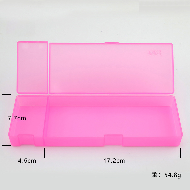 LOW MOQ Lemon ribbon Top selling Simple Transparent plastic pencil case Frosted Plastic Pens box stationery for kids gift