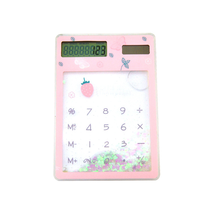 LOW MOQ Cheap Custom Children Colorful Calculator Mini Transparent Solar Calculator With Logo and Touch screen Keypad