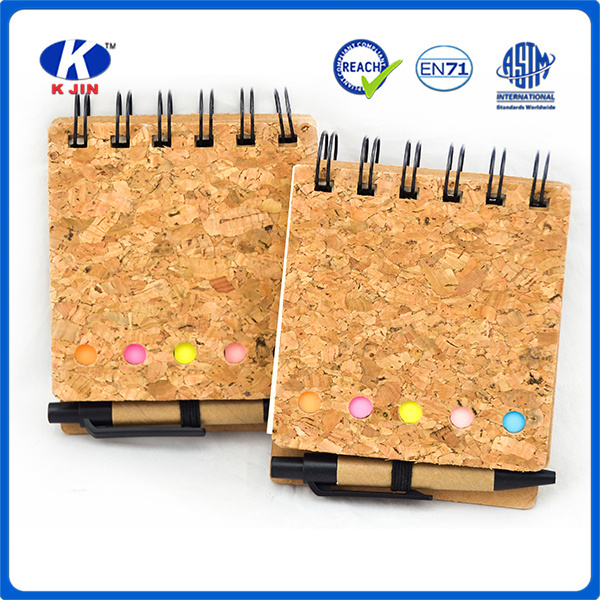 NEW Spiral Notebook Kraft Paper Cover Steno Pocket Notepad With Pen In Holder, Sticky Notes And Page Marker Index Tabs Flags