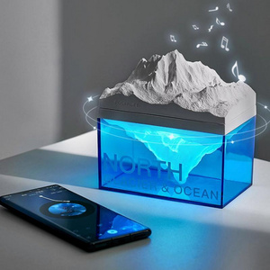 Ice Mountains Night Light Home Decor Dimming Light Aromatherapy Oil Bedside Lamp Wireless Speaker Bluetooth