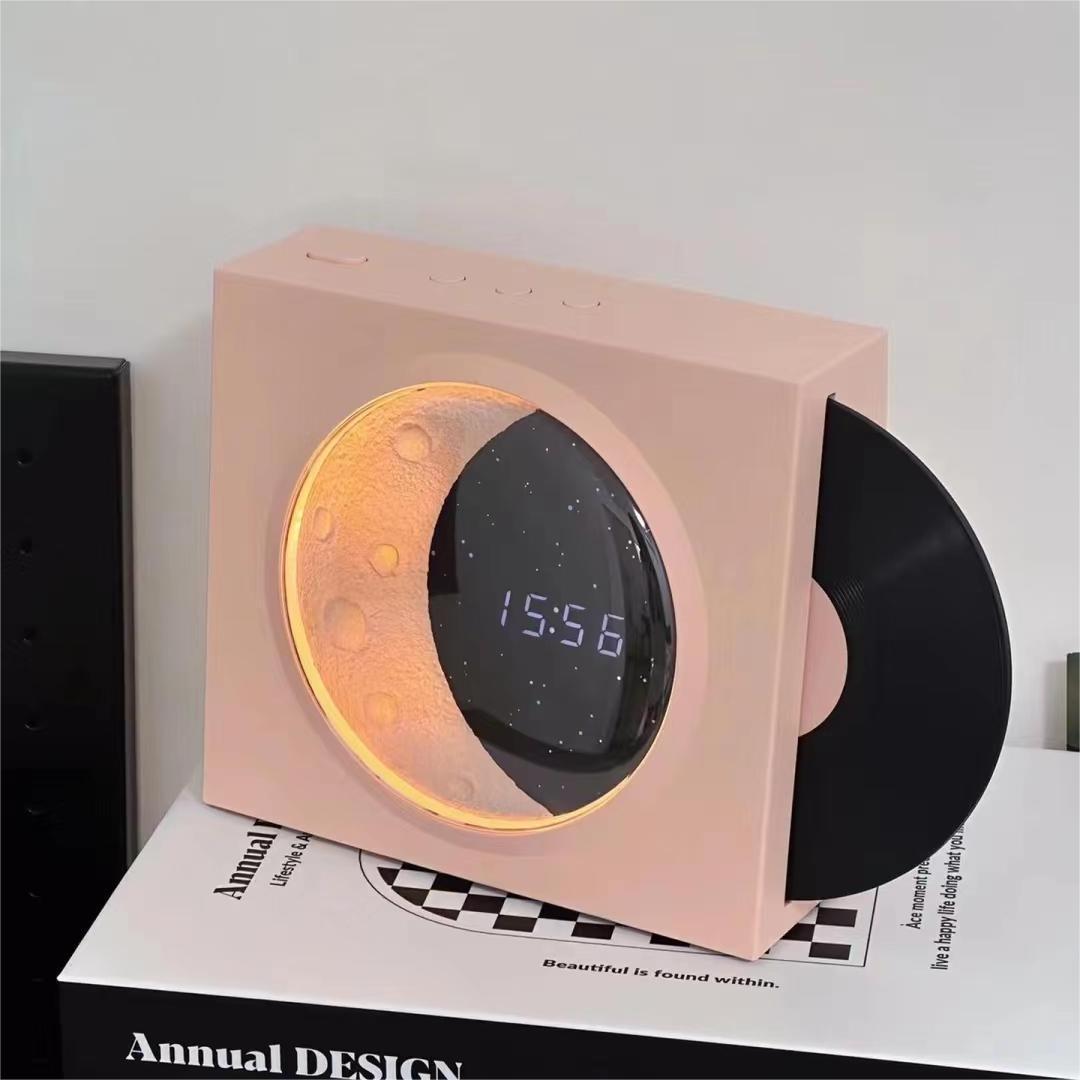 Multifunction Smart Wireless Speaker with LED Night Light Time Clock Battery Wireless Charger Bluetooth Speaker