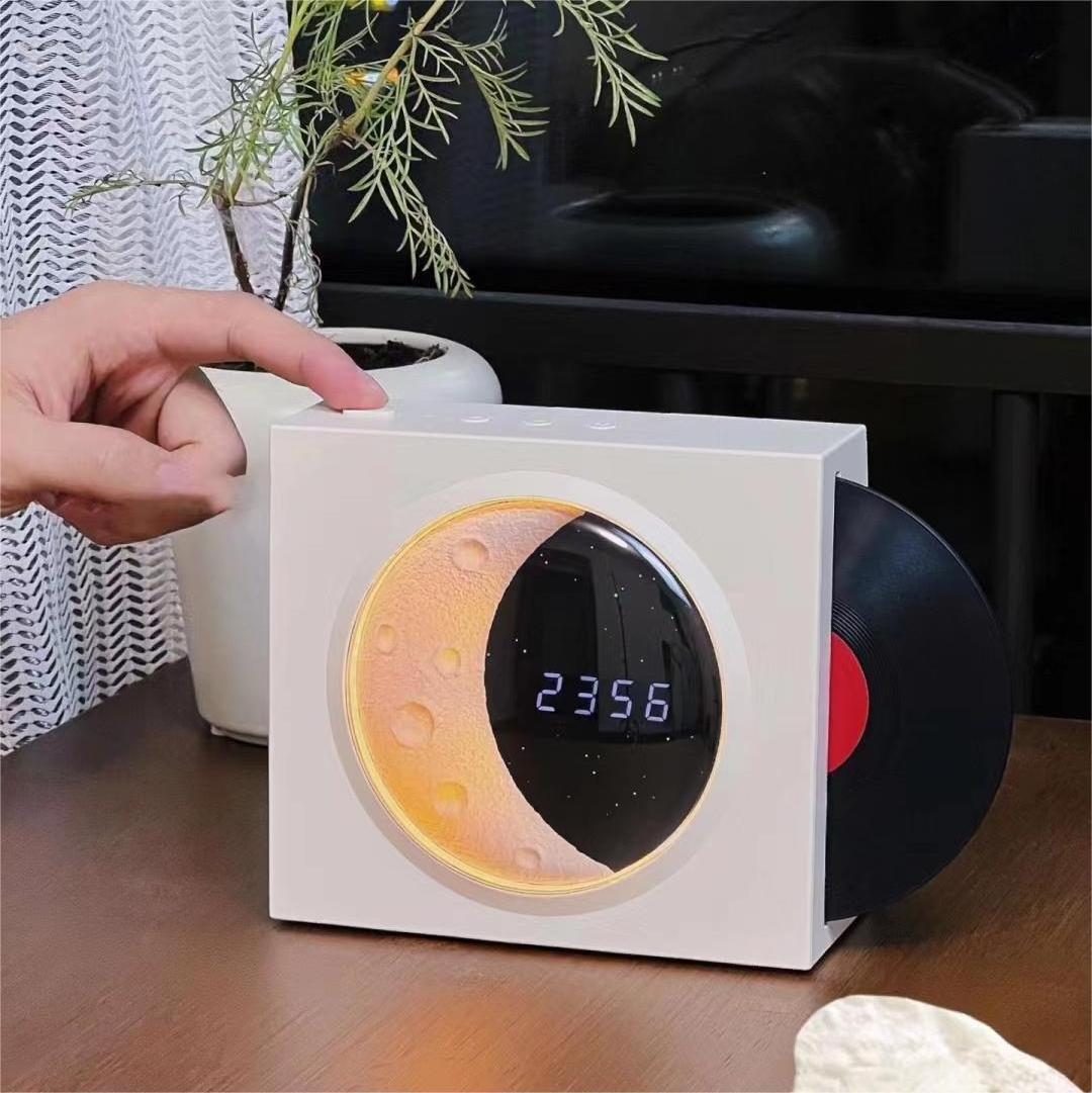 Multifunction Smart Wireless Speaker with LED Night Light Time Clock Battery Wireless Charger Bluetooth Speaker