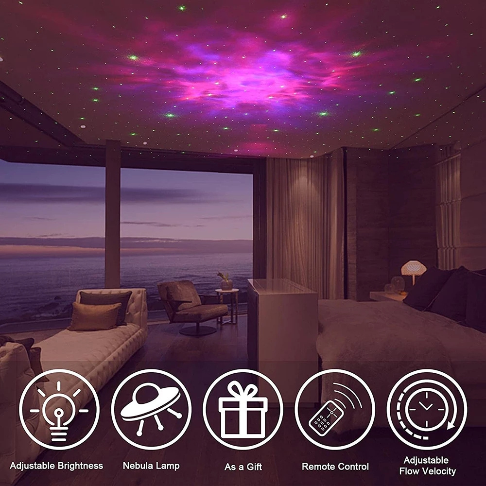 Starry Sky Cosmonaut Night Light Projector 3D Laser Nebula Star Space Projection Lamp with Remote Control for Bedroom