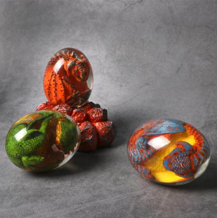 Factory Hot Sale Luminous Lava Dragon Egg Ornament Creative Epoxy Resin Dinosaur Egg Night Light