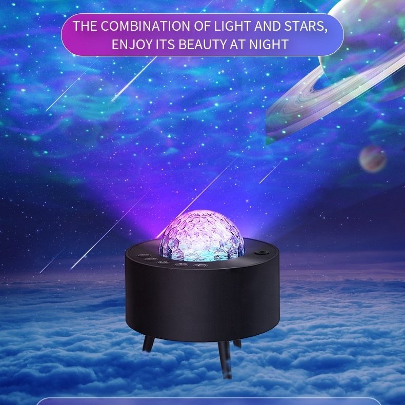 2024 Christmas Gift BT Speaker Planet Projection Laser Night Light Color Star Space Projector Ocean Wave for Customization