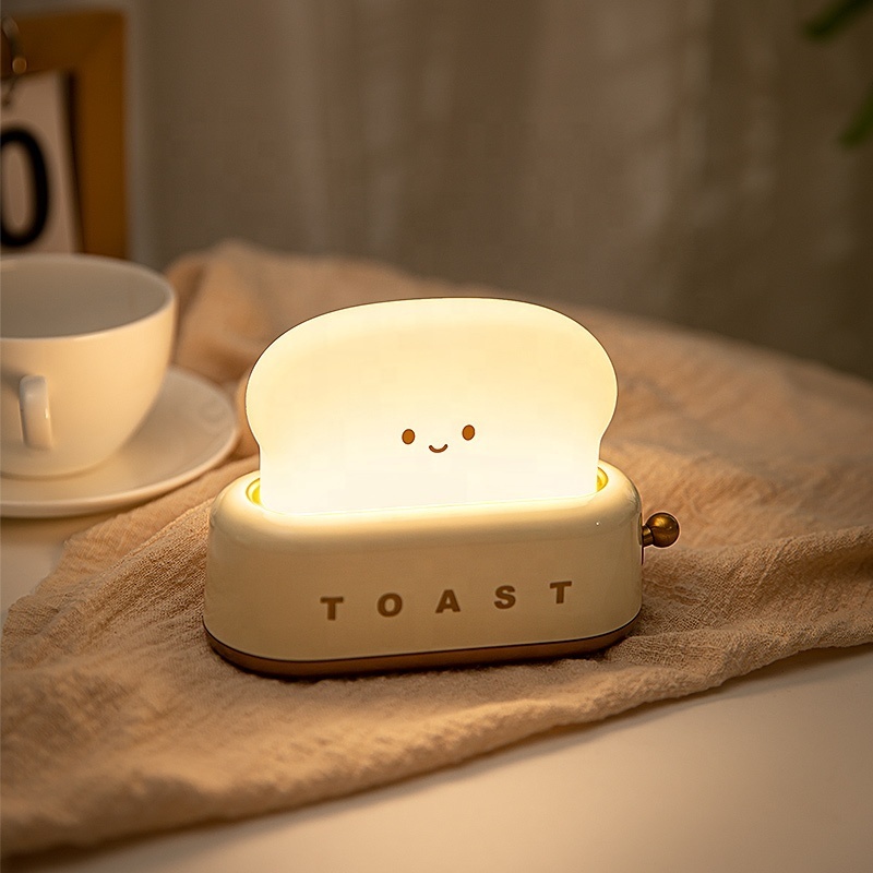 Cute Toast LED Children Night Light Touch Sensor USB Charge Bedroom Decoration Lamp LED Gift Light