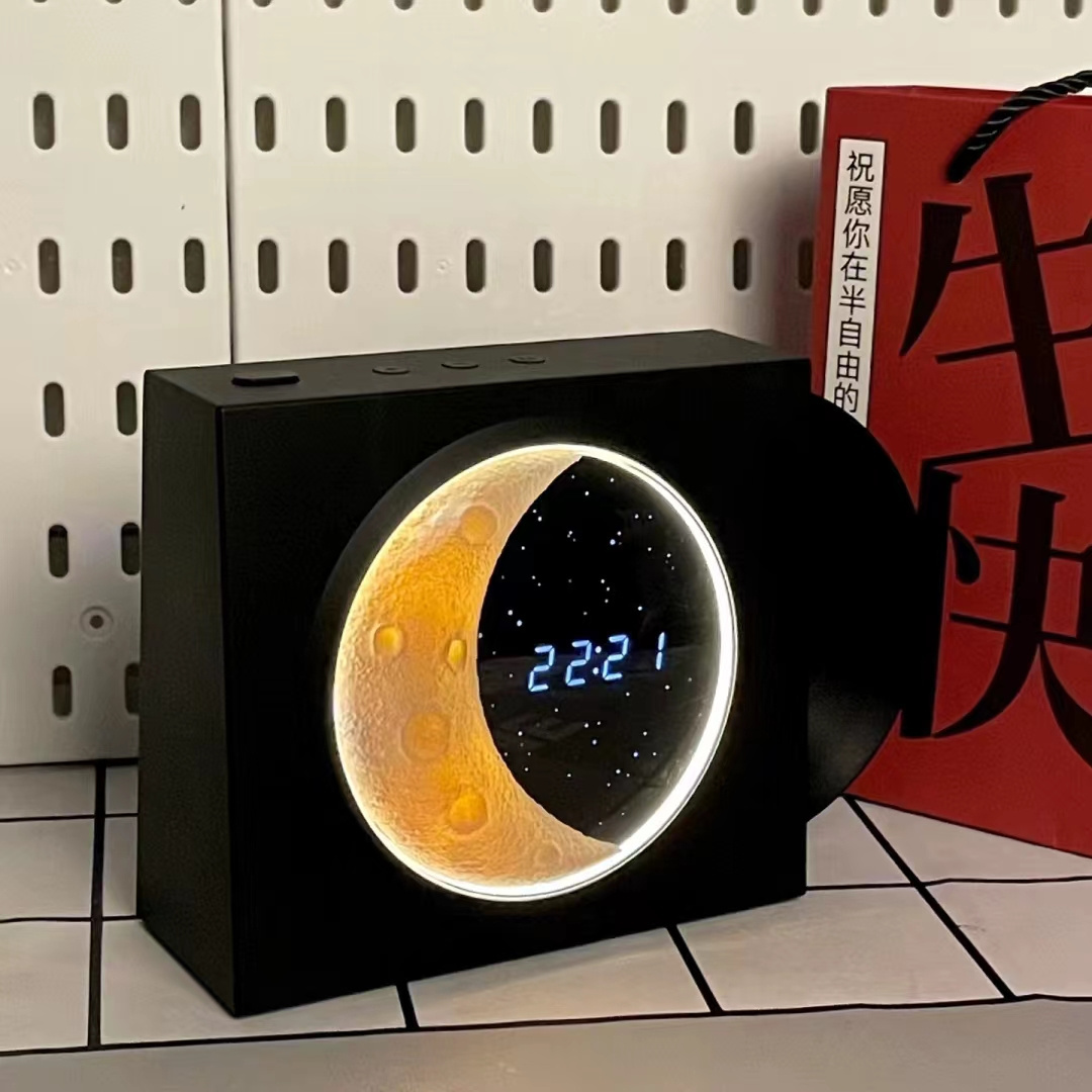 Multifunction Smart Wireless Speaker with LED Night Light Time Clock Battery Wireless Charger Bluetooth Speaker