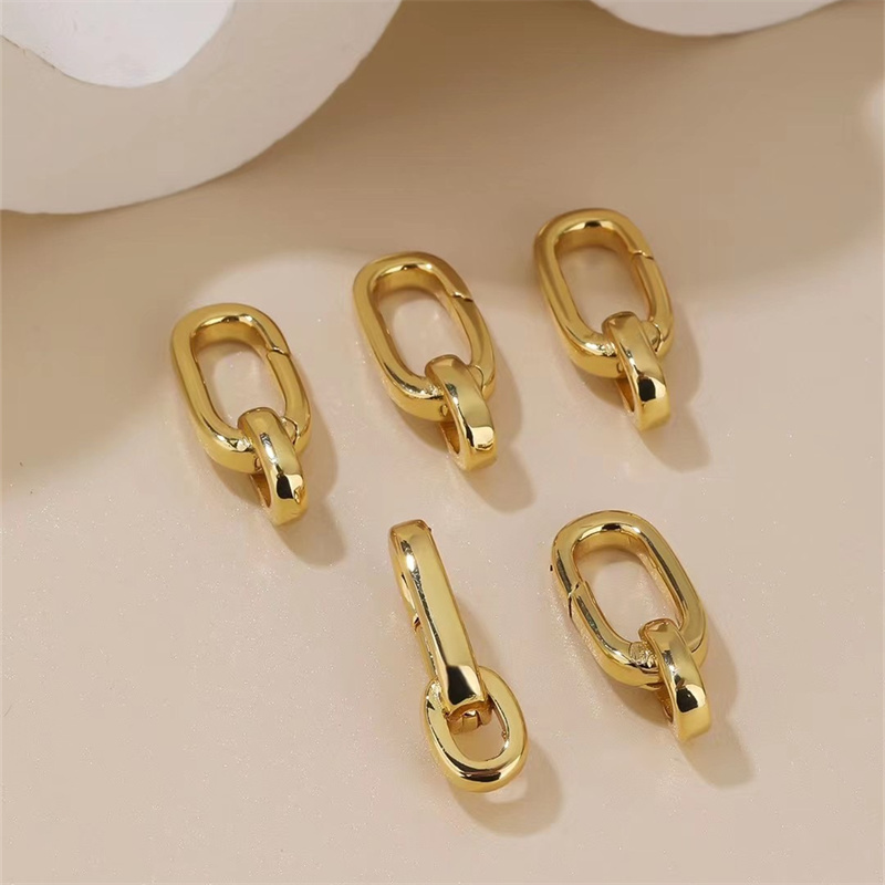 Minimalist No Faded Stainless Steel Clasp 24K Gold Plated Clasp Accessories Jewelry For Women Jewelry