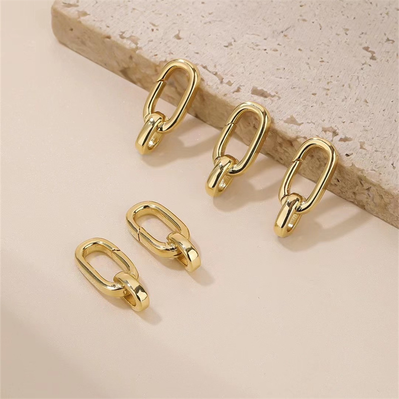 Minimalist No Faded Stainless Steel Clasp 24K Gold Plated Clasp Accessories Jewelry For Women Jewelry