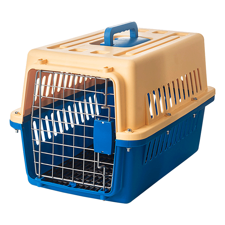 High Quality Small Pet Carrier Outdoor Dog and Cat Kennel with Animal Pattern Plastic Travel Box and Metal Cage for Birds