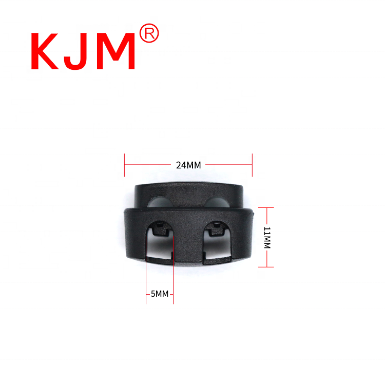 KJM In Stock Plastic Adjusted Cord Lock Drawing Stopper Spring Toggle Plastic Cord Lock for Backpack Bag Garment