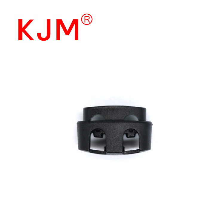 KJM In Stock Plastic Adjusted Cord Lock Drawing Stopper Spring Toggle Plastic Cord Lock for Backpack Bag Garment