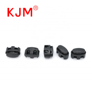 KJM In Stock Plastic Adjusted Cord Lock Drawing Stopper Spring Toggle Plastic Cord Lock for Backpack Bag Garment