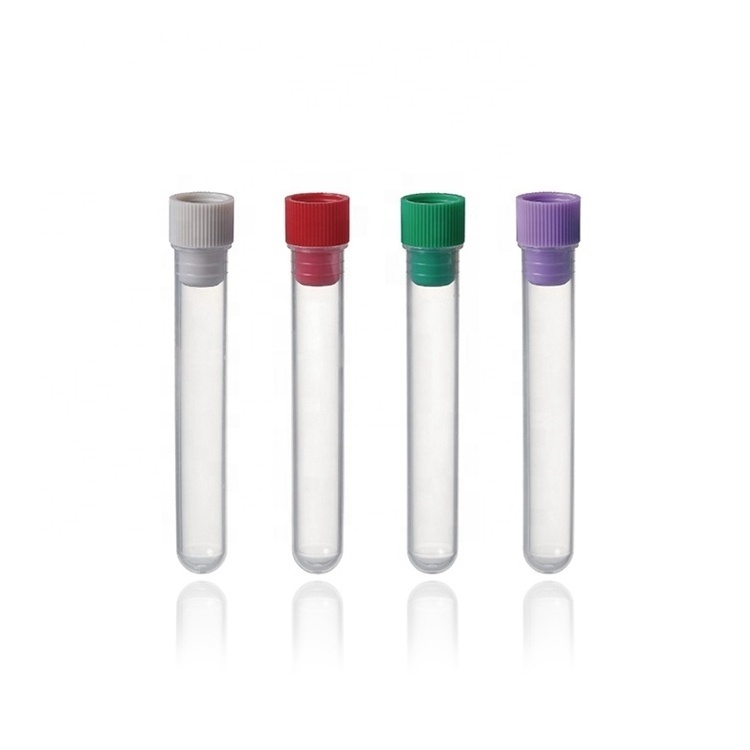 PP material plastic red cap blood test tube with stopper