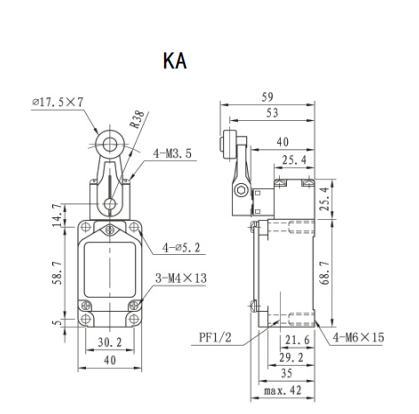 KJT-XWKB IP67 Position Detecting Waterproof 10A 250VAC Double Circuit Type High Temperature Limit Switch