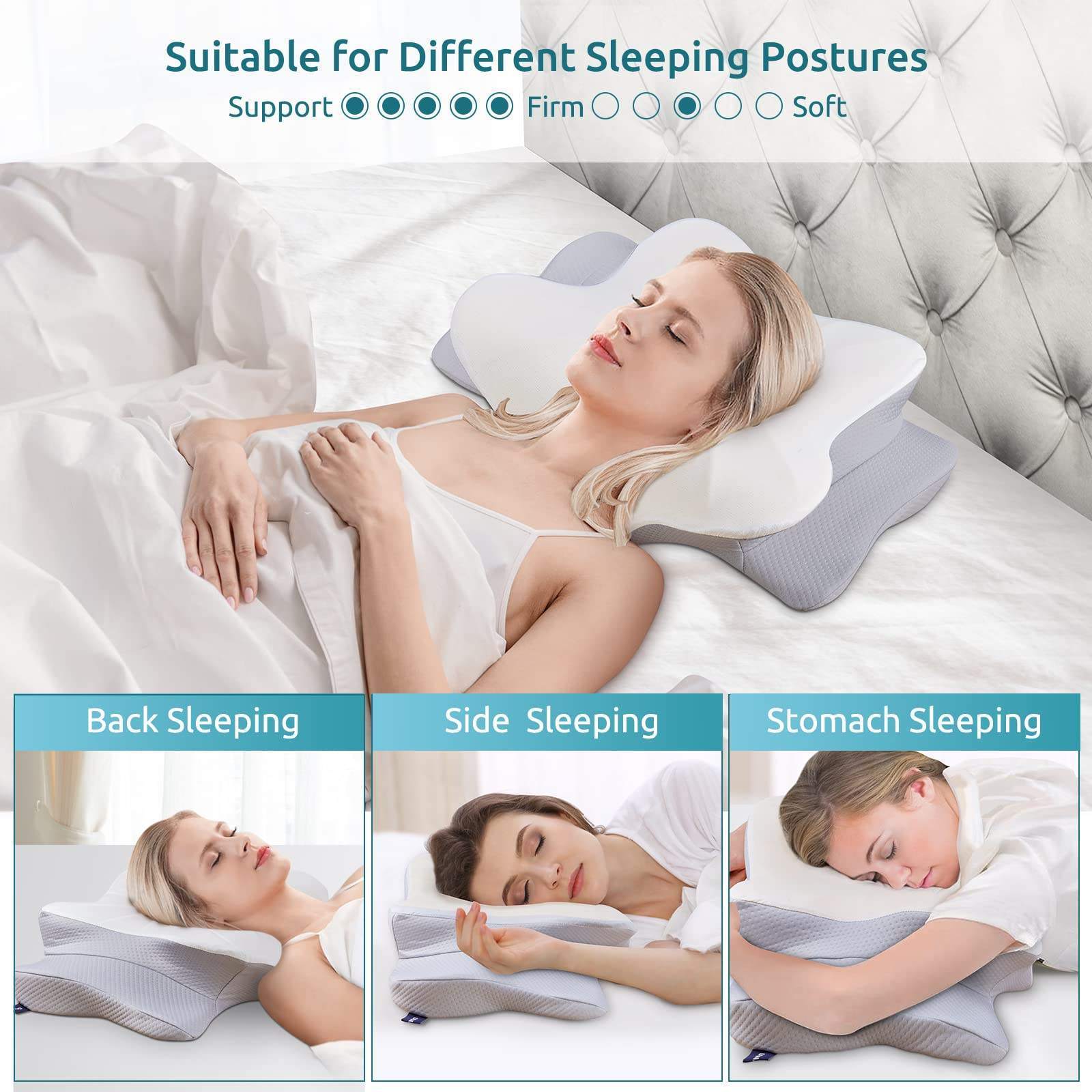 Ergonomic Cervical Pillow For Sleeping Orthopedic Support Pillows Odorless Contour Neck Pain Memory Foam Pillow