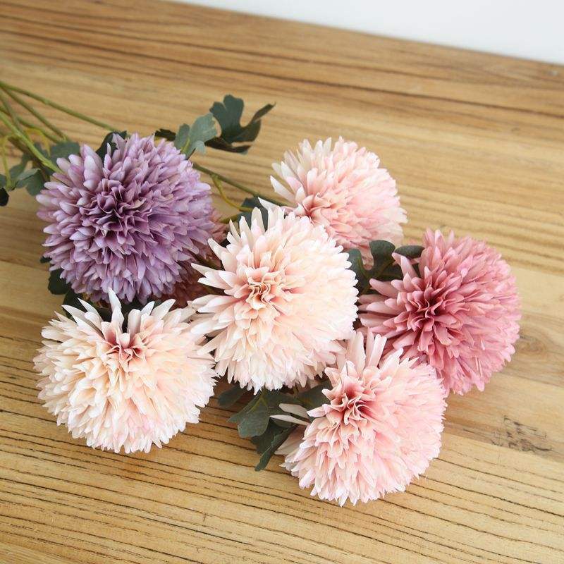 C-D004 Wedding decor dandelion flowers Artificial Silk Dandelion Indoor Outdoor BAll Flower for Home party decoration