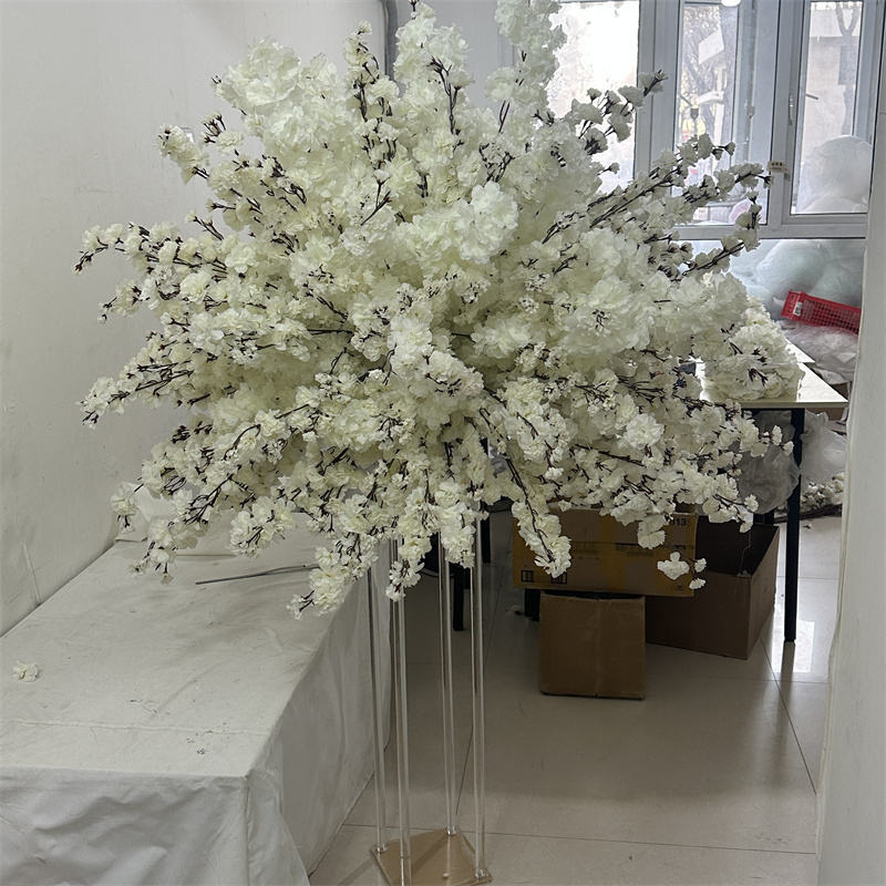 IFG Wholesale 3D White Hydrangea with Pampas Artificial Flower Kissing Balls for Wedding Decor