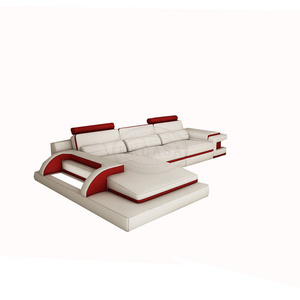 Foshan Furniture City Modern Dubai Living Room Italian Genuine L Shaped Leather Sofa set