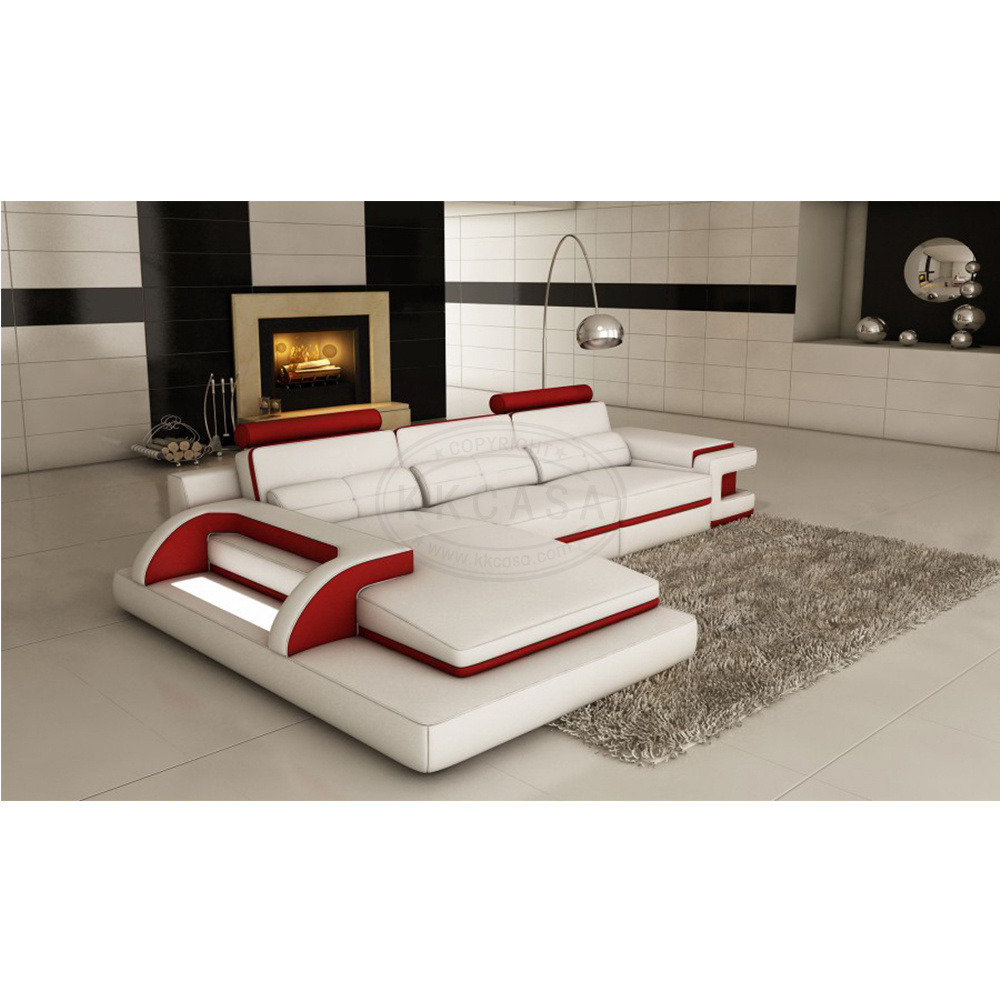 Foshan Furniture City Modern Dubai Living Room Italian Genuine L Shaped Leather Sofa set