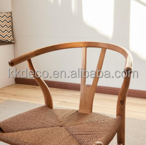 Nordic dining room furniture Hans Wegner chair ash wood rattan cane wishbone Y dining chair