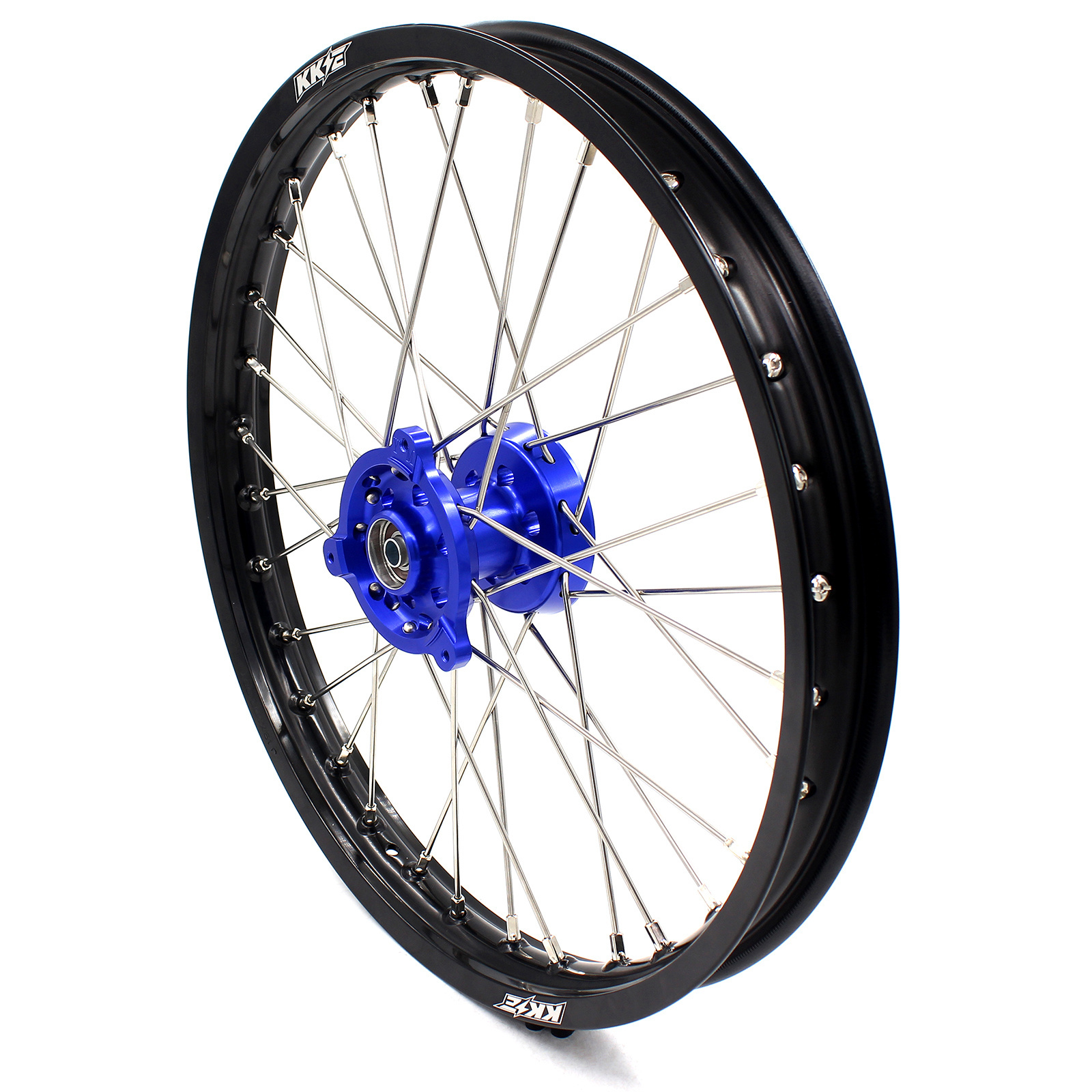 KKE Motorcycle Kid's Wheels Rim Set Fit YAMAHA YZ80 1990-2001 YZ85 2002-2023 Aluminium Alloy Rims Set Blue Hub Black Rim