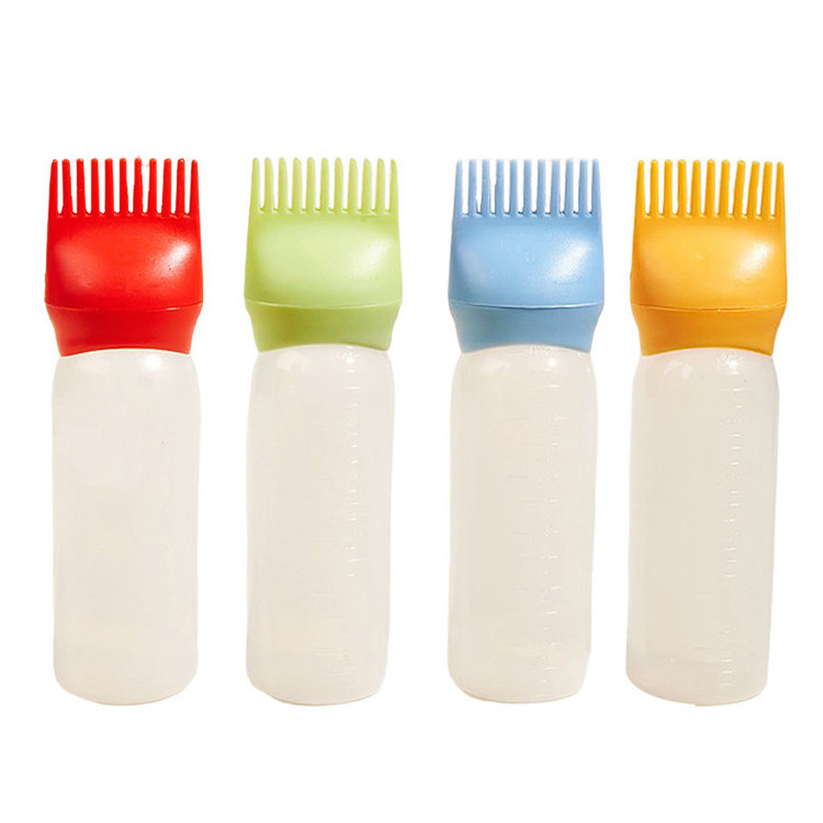 Salon& Household Plastic Applicator Bottles For Hair Oil Hair Dye Applicator Bottle with Comb Brush